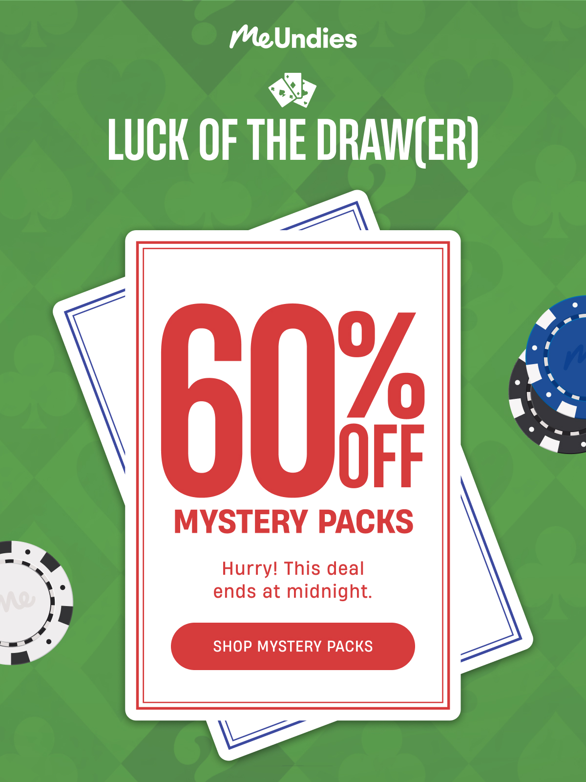 MeUndies | Luck of The Drawer | 60% Off Mystery Packs