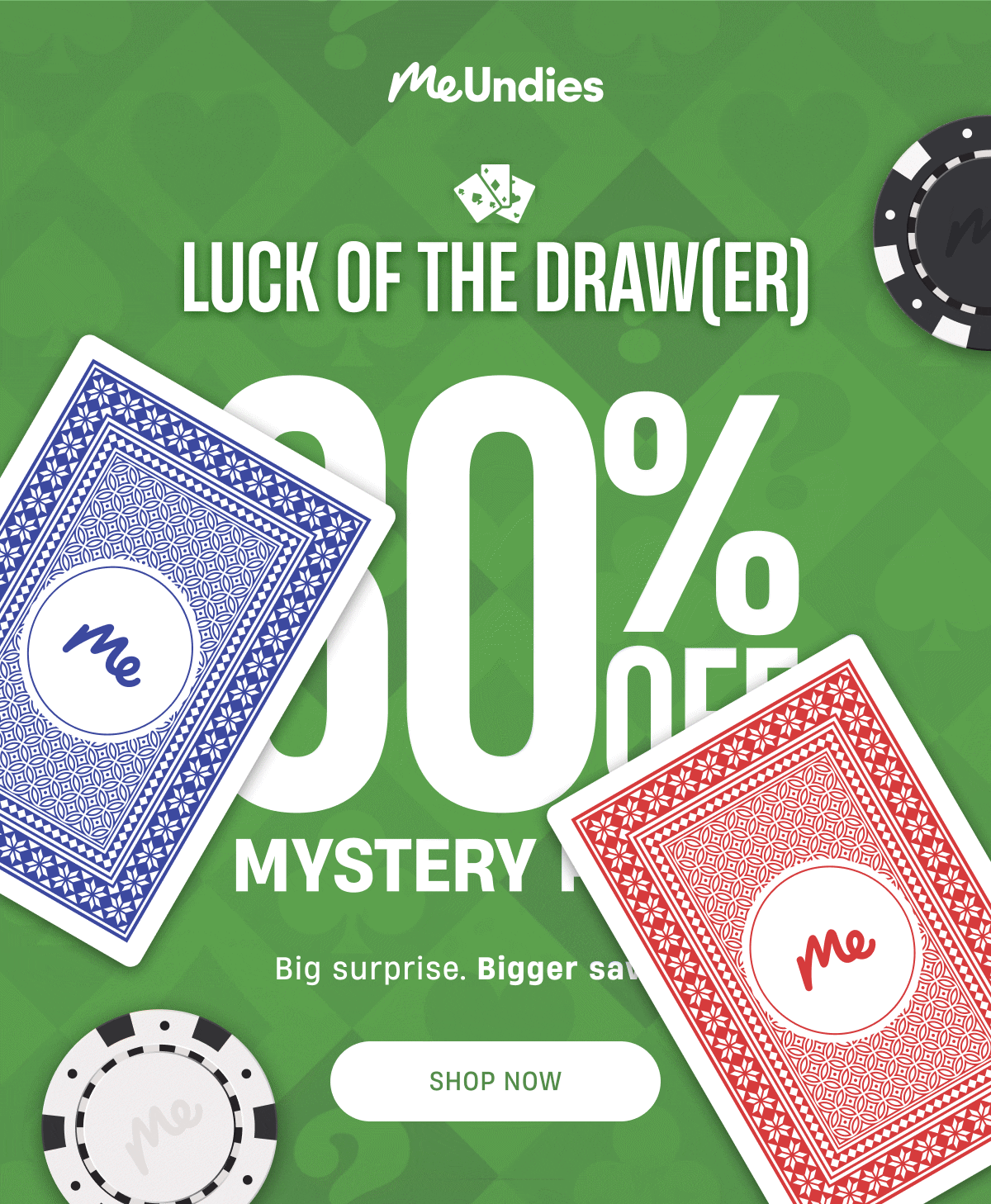MeUndies | Luck of The Draw(er) | 60% Off MYSTERY PACKS