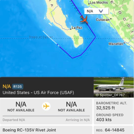 USAF Spy Plane Runs SIGINT Operation Near Cabo As US Preps For Potential Cartel Fight