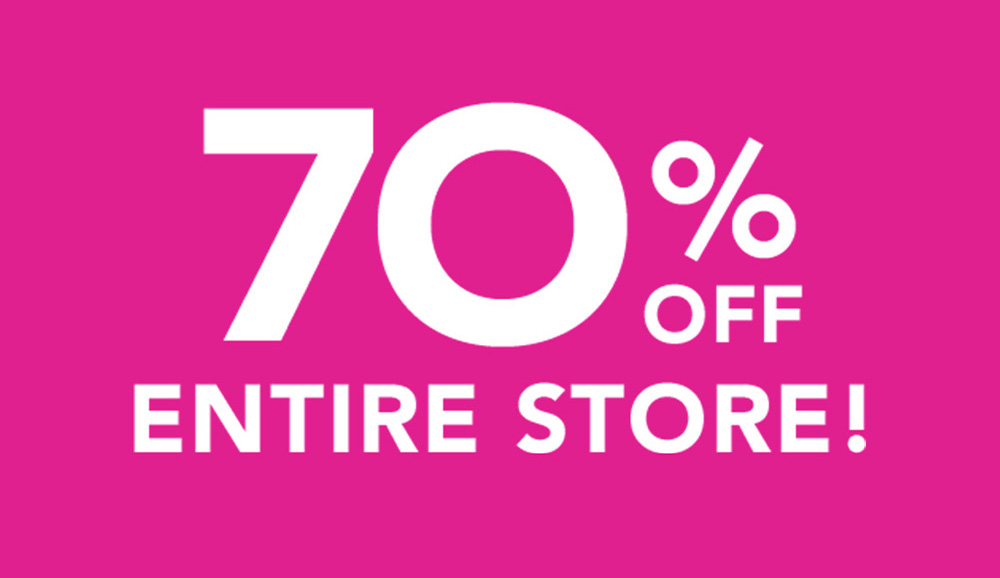 70% Off Entire Store!