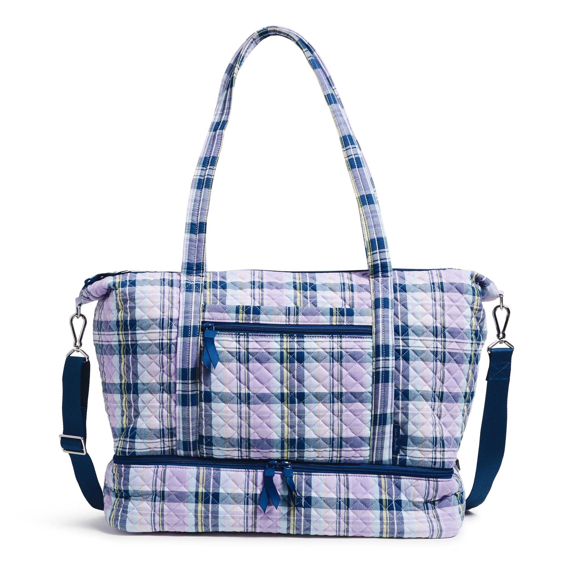 Shop Deluxe Travel Tote in Amethyst Plaid