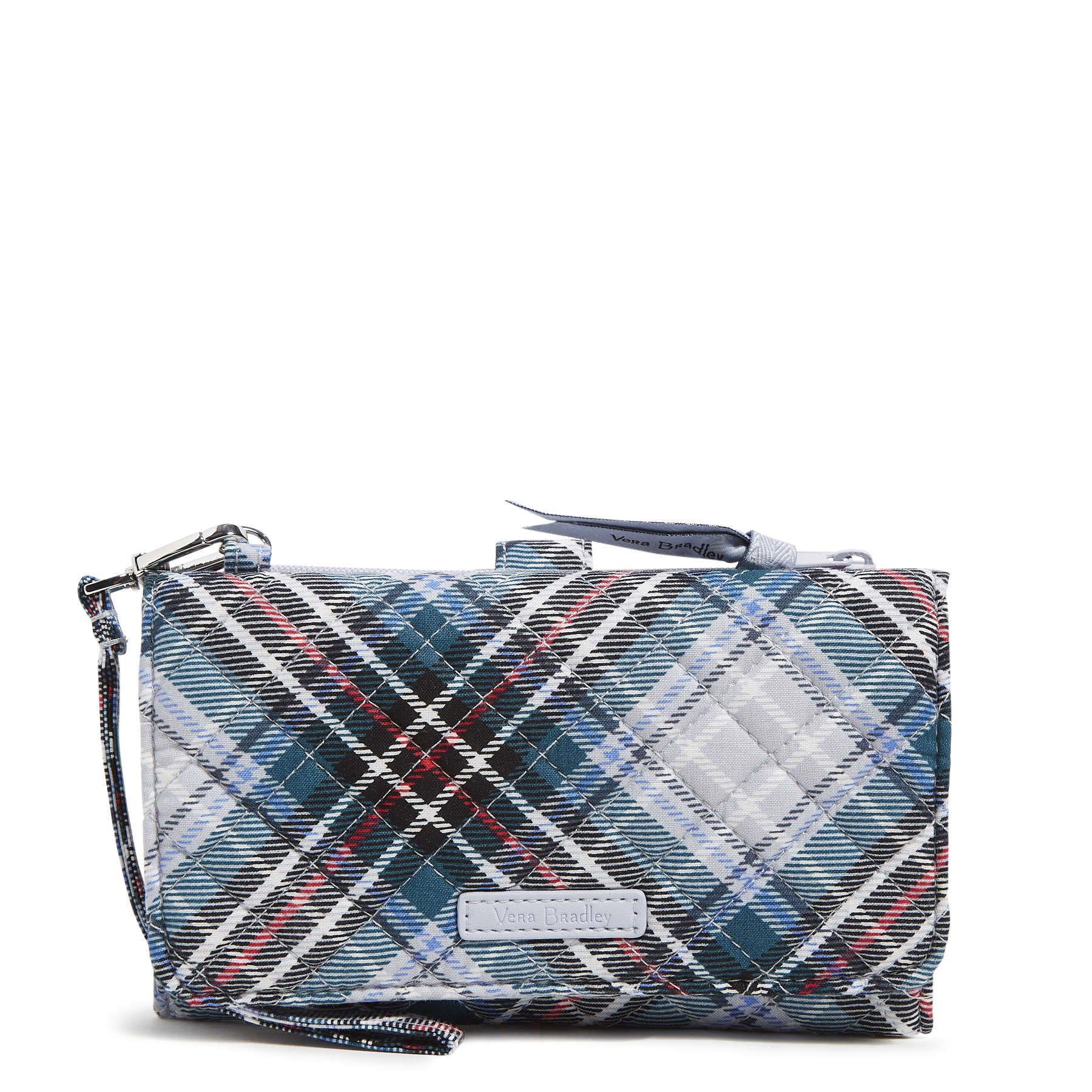 Shop RFID Smartphone Wristlet in Snowy Plaid