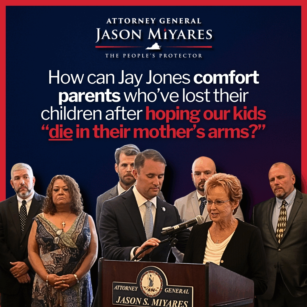 How can Jay Jones comfort grieving parents and officers when he's called for their deaths?
