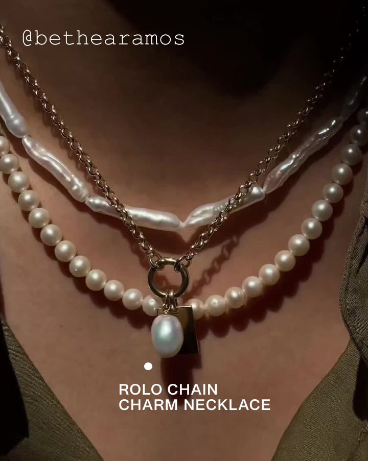 Rolo Chain Charm Necklace.