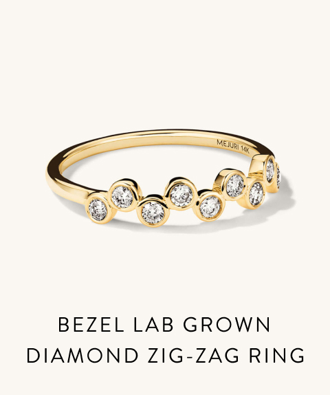 Bezel Lab Grown Diamond Zig-Zag Ring.