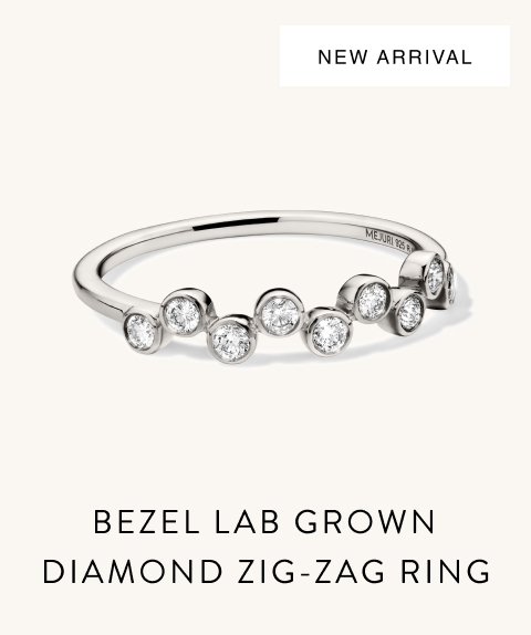 New Arrival. Bezel Lab Grown Diamond Zig-Zag Ring.