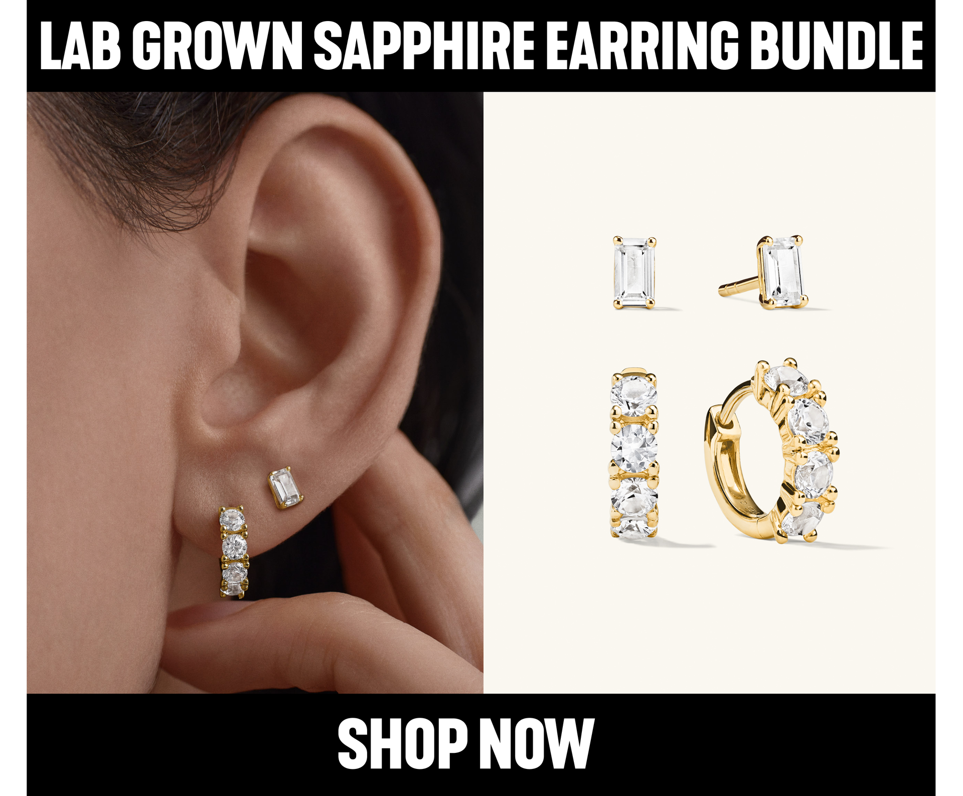 Lab Grown Sapphire Earring Bundle. Shop Now.