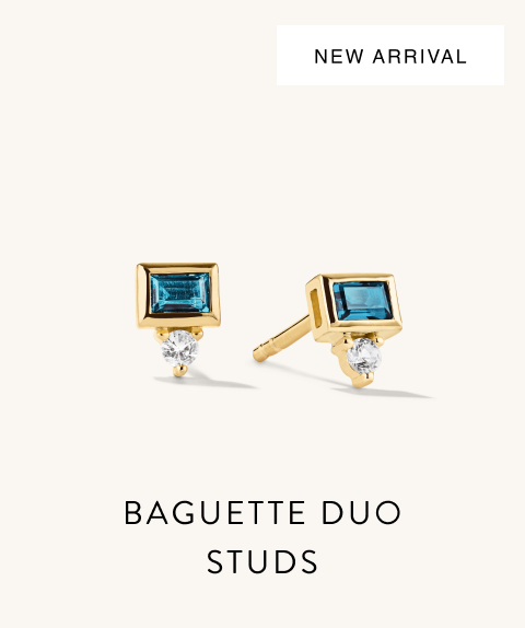 New Arrival. Baguette Duo Studs.