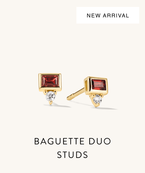 New Arrival. Baguette Duo Studs.