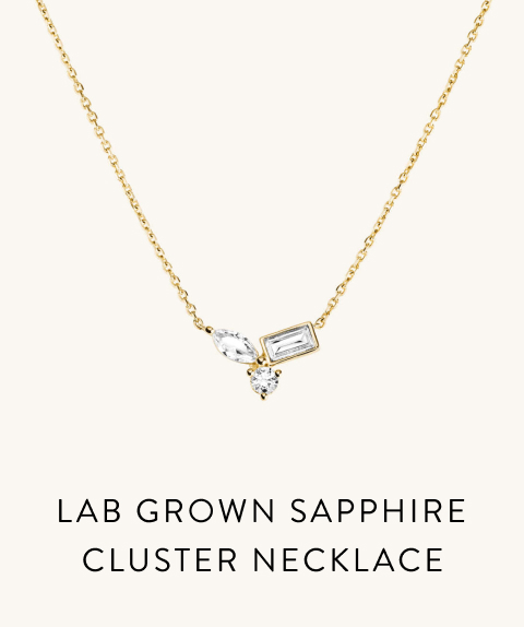 Lab Grown Sapphire Cluster Necklace.