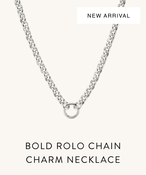 New Arrival. Bold Rolo Chain Charm Necklace.