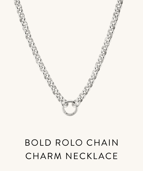 Bold Rolo Chain Charm Necklace.