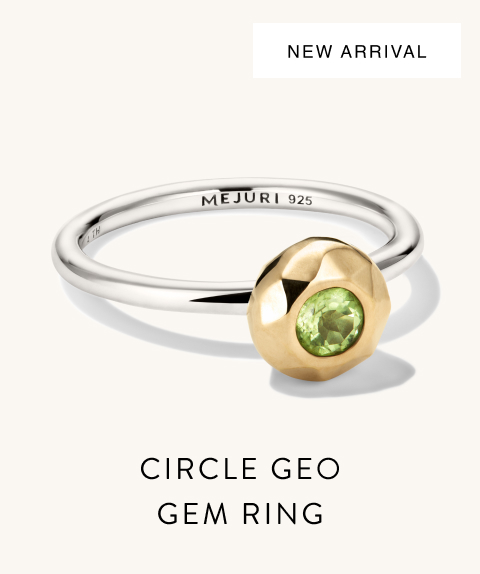 New Arrival. Circle Geo Gem Ring.