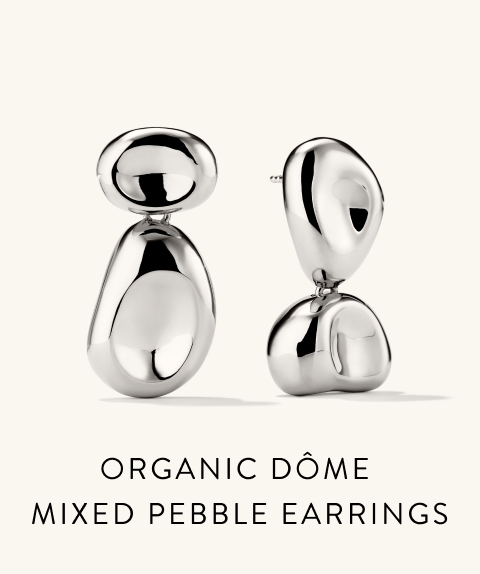 Organic Dôme Mixed Pebble Earrings.