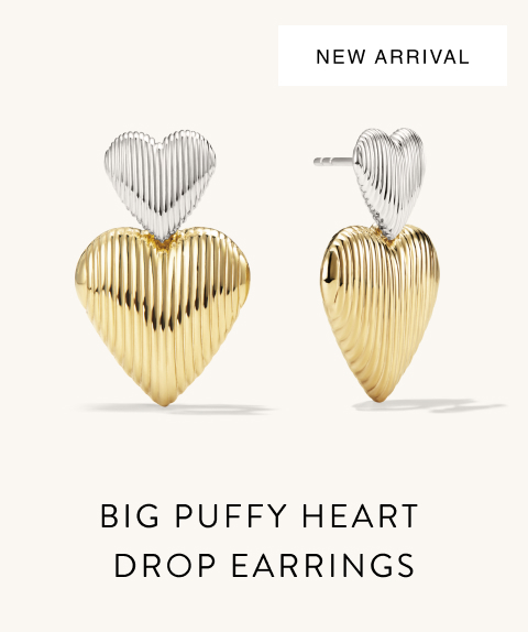 New Arrival. Big Puffy Heart Drop Earrings.