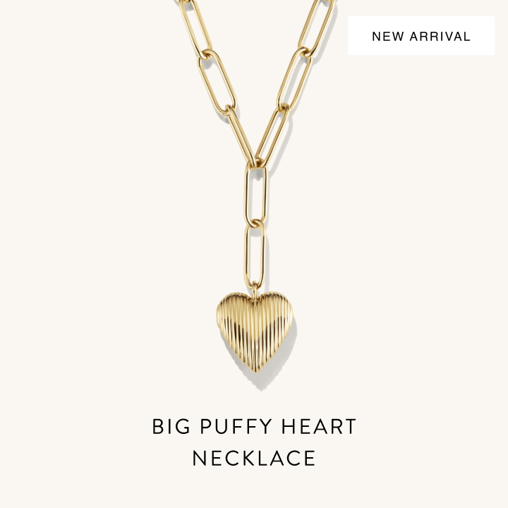 New Arrival. Big Puffy Heart Necklace.