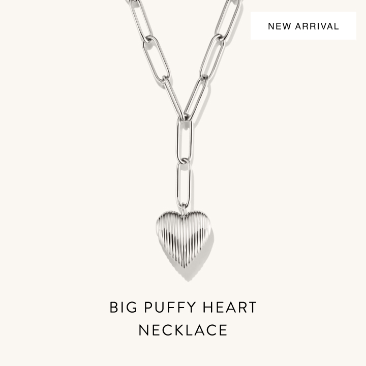 New Arrival. Big Puffy Heart Necklace.