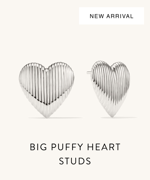 New Arrival. Big Puffy Heart Studs.