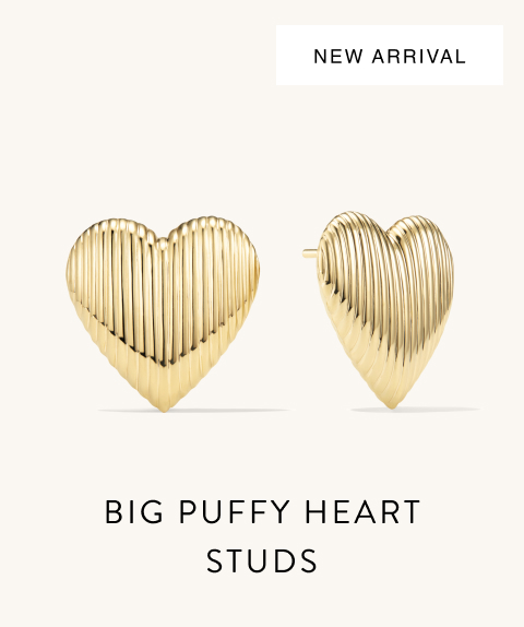 New Arrival. Big Puffy Heart Studs.