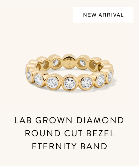 New Arrival. Lab Grown Diamond Round Cut Bezel Eternity Band.