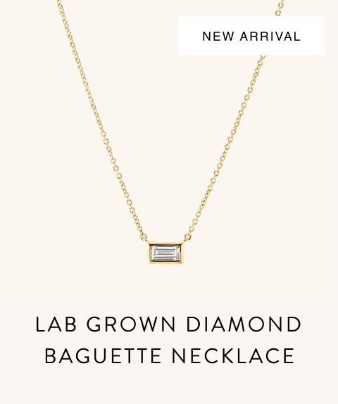 New Arrival. Lab Grown Diamond Baguette Necklace.