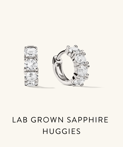 Lab Grown Sapphire Huggies.