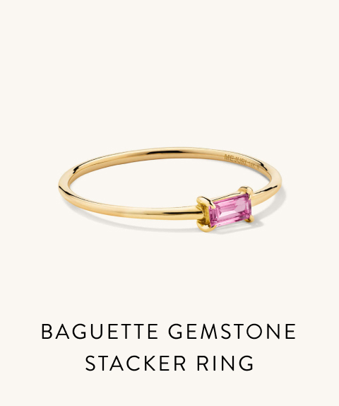 Baguette Gemstone Stacker Ring.