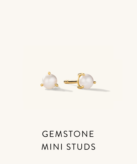 Gemstone Mini Studs Pearl.