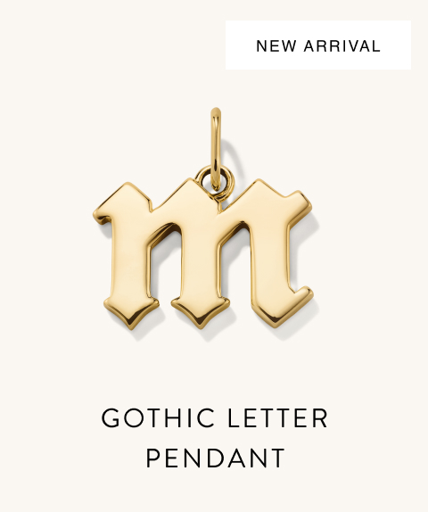 New Arrival. Gothic Letter Pendant.