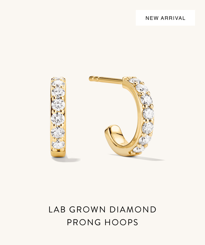 New Arrival. Lab Grown Diamond Prong Hoops.