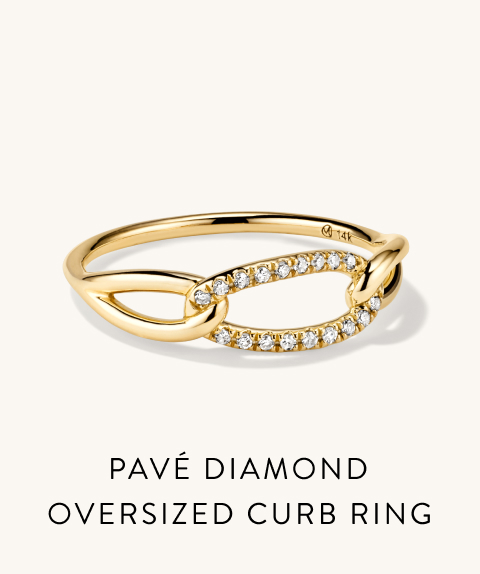 Pavé Diamond Oversized Curb Ring.