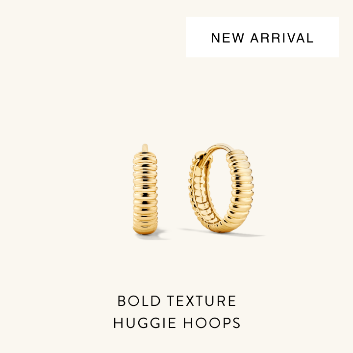 New Arrival. Bold Texture Huggie Hoops.