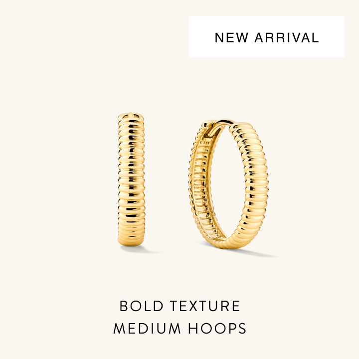 New Arrival. Bold Texture Medium Hoops.