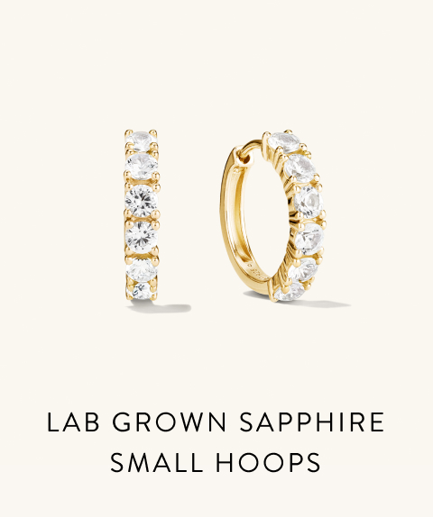 Lab Grown Sapphire Small Hoops.