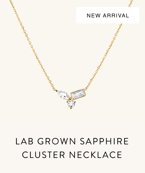 New Arrival. Lab Grown Sapphire Cluster Necklace.