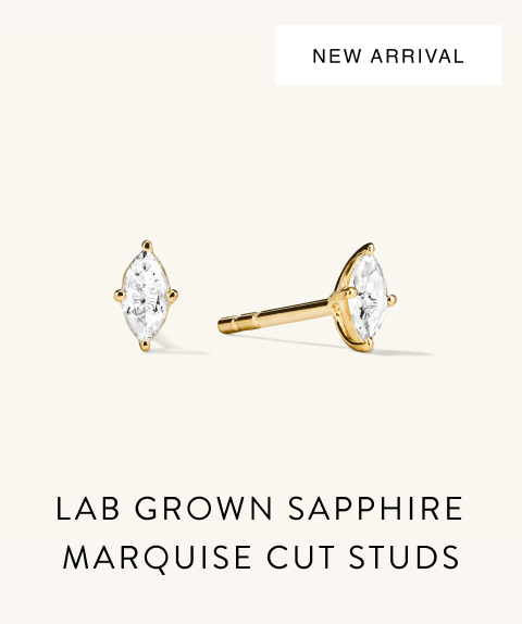 New Arrival. Lab Grown Sapphire Marquise Cut Studs.