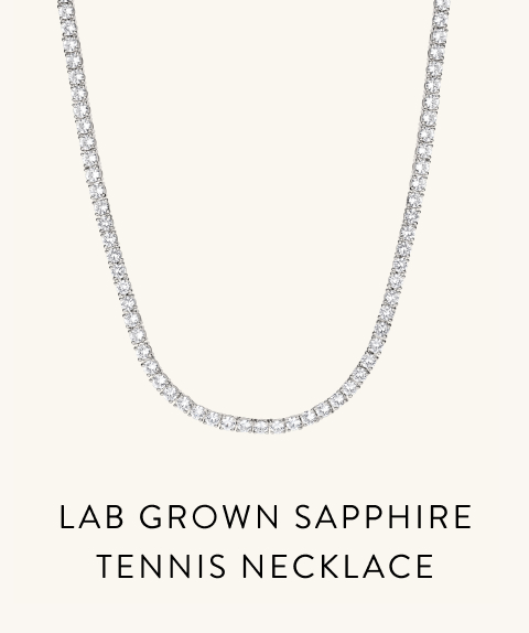 Lab Grown Sapphire Tennis Necklace. Lab Grown Sapphire Tennis Necklace.