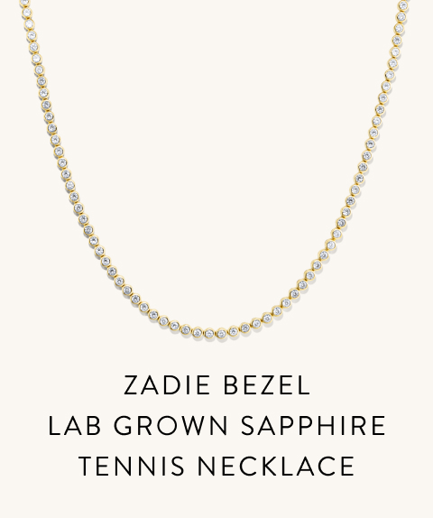 Zadie Bezel Lab Grown Sapphire Tennis Necklace.