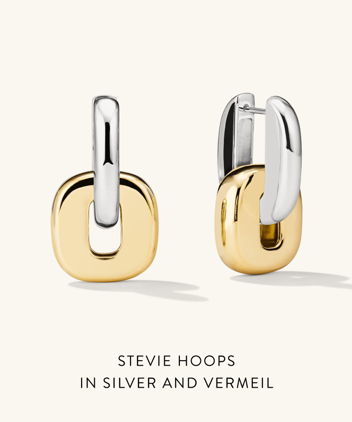 Stevie Hoops in Silver and Vermeil.