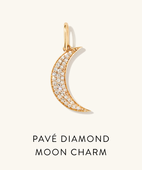 Pavé Diamond Moon Charm.