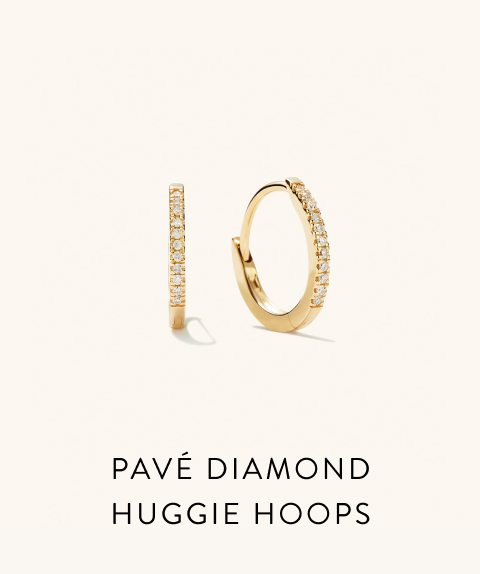 Pavé Diamond Huggie Hoops.