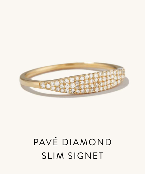 Pavé Diamond Slim Signet.