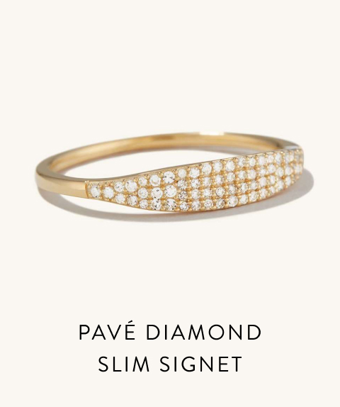 Pavé Diamond Slim Signet. Pavé Diamond Slim Signet.