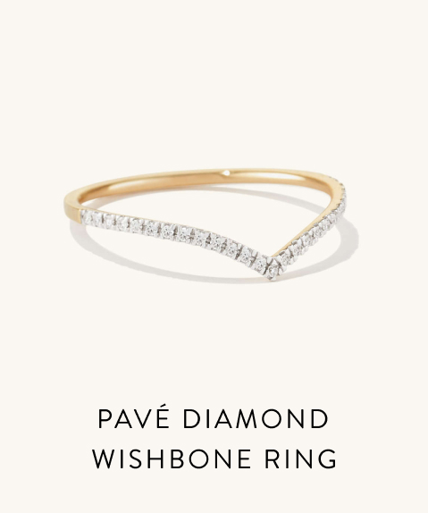 Pavé Diamond Wishbone Ring.