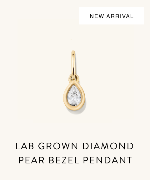 New Arrival. Lab Grown Diamond Pear Bezel Pendant.