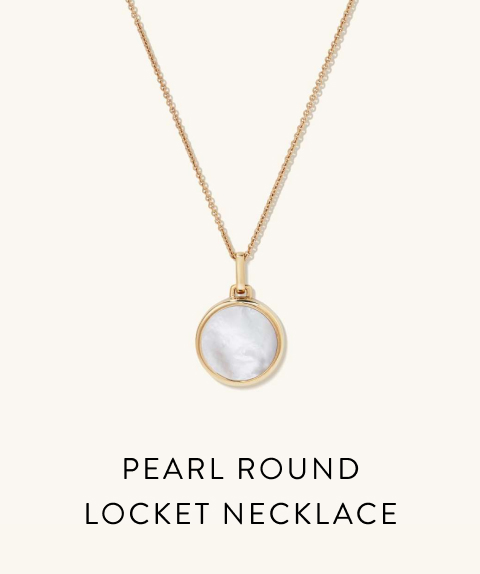 Pearl Round Locket Necklace.