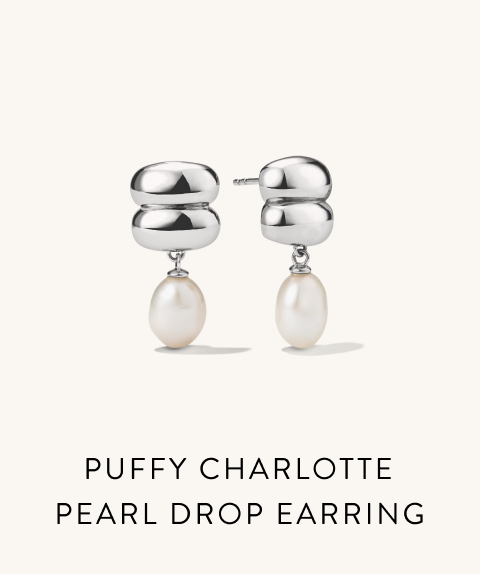 Puffy Charlotte Pearl Drop Earring.