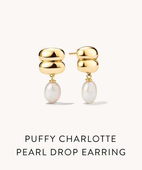 Puffy Charlotte Pearl Drop Earring.