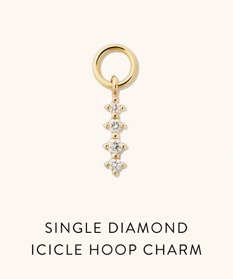 Single Diamond Icicle Hoop Charm.