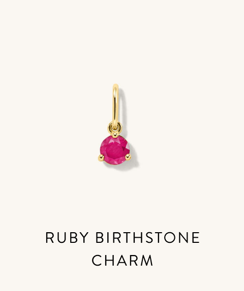 Ruby Birthstone Charm. 